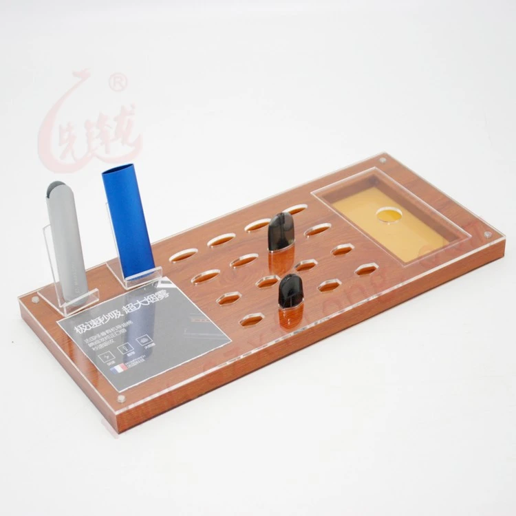 Wood grain acrylic electronic cigarette display rack vape