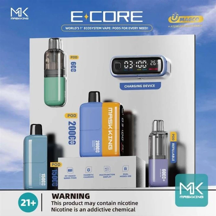 Disposable-Maskking-Vaporizer-E-Cig-Pen-Pod-System-Magnetic-Charging-Vape-in-China-Ecore Maskking ECORE 20000 puffs Disposable-Maskking-Vaporizer-E-Cig-Pen-Pod-System-Magnetic-Charging-Vape-in-China-Ecore Maskking ECORE 20000 puffs