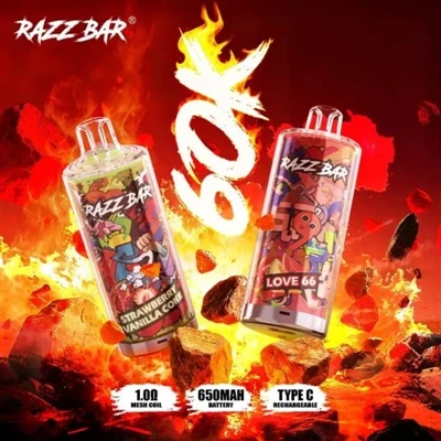 Razz Bar 60000 jednorázová E-cigareta|60 000 potáhnutí, nejlepší volba pro da...