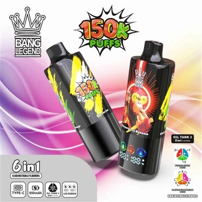 BANG LEGEND 150K PUFFS VAPE — Nové měřítko pro špičkové-jednorázové E-cigarety.