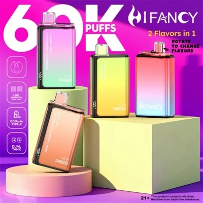 HIFANCY TWINMAX 60000 Puffs — Vychutnejte si dvě příchutě podle libosti, vych...