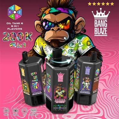 BANG BLAZE 200K 6v1: Jedna tyčinka v ruce, šest příchutí na výběr, kouřte, do...